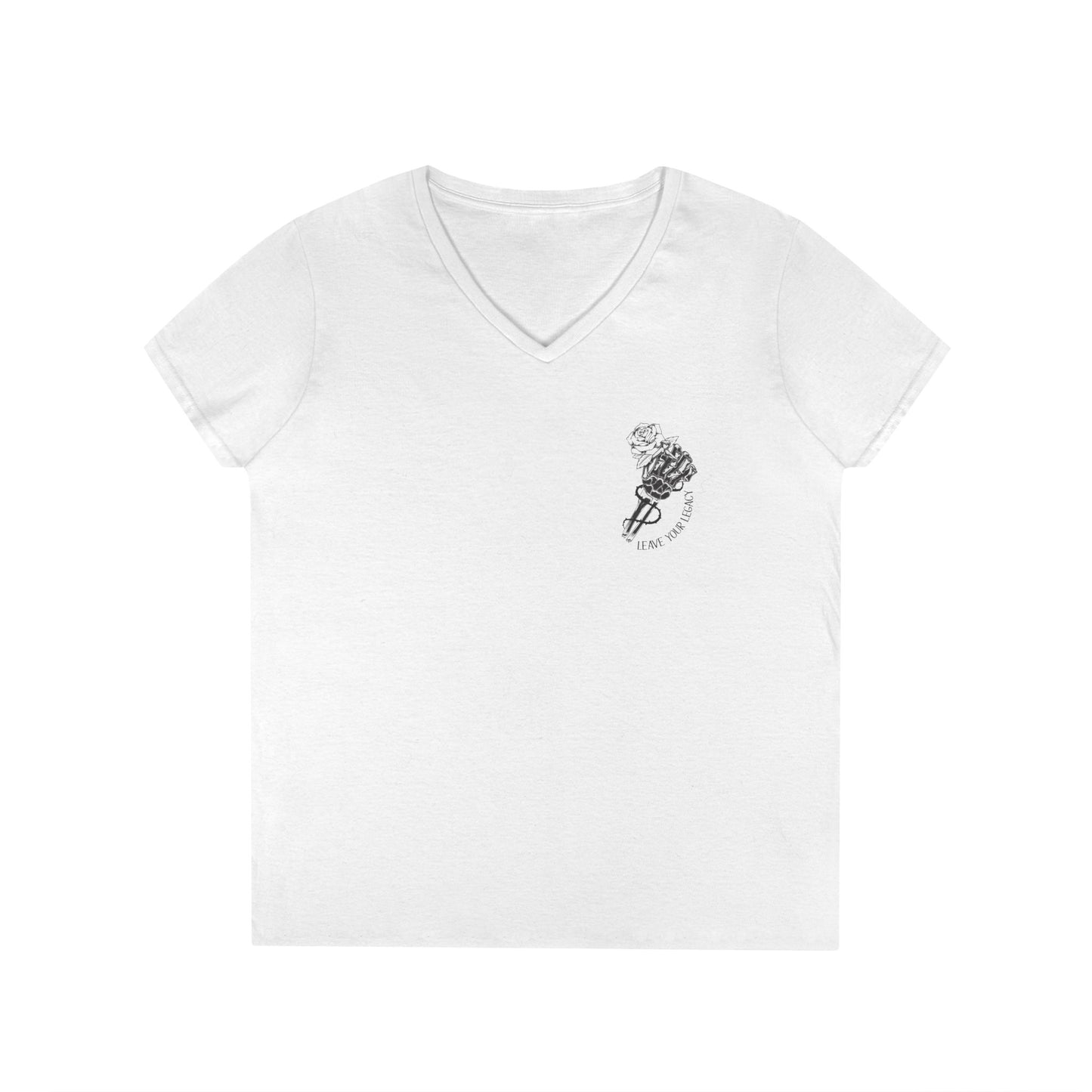Women's 'Skull Hand' V-Neck T-Shirt