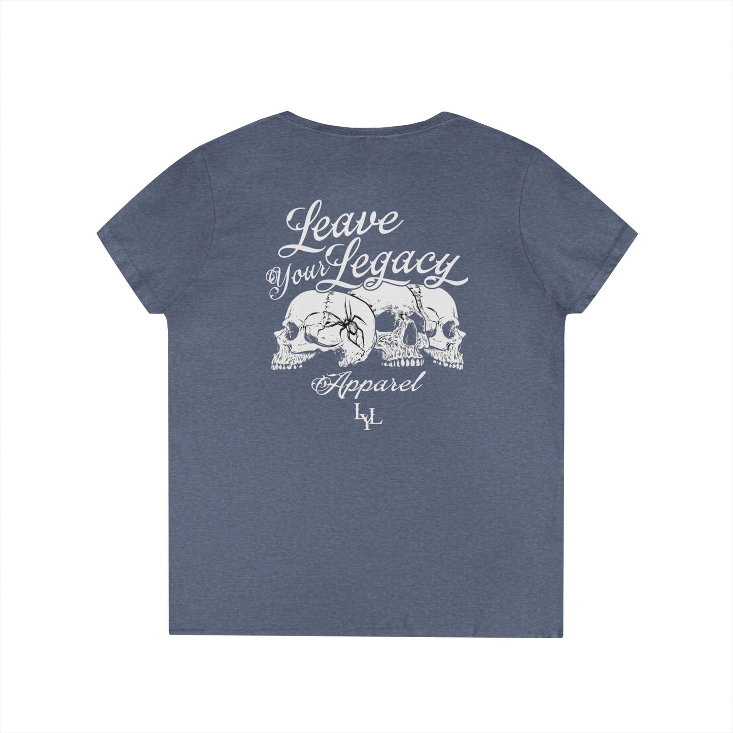 Women's 'Distorted Skull' V-Neck T-Shirt