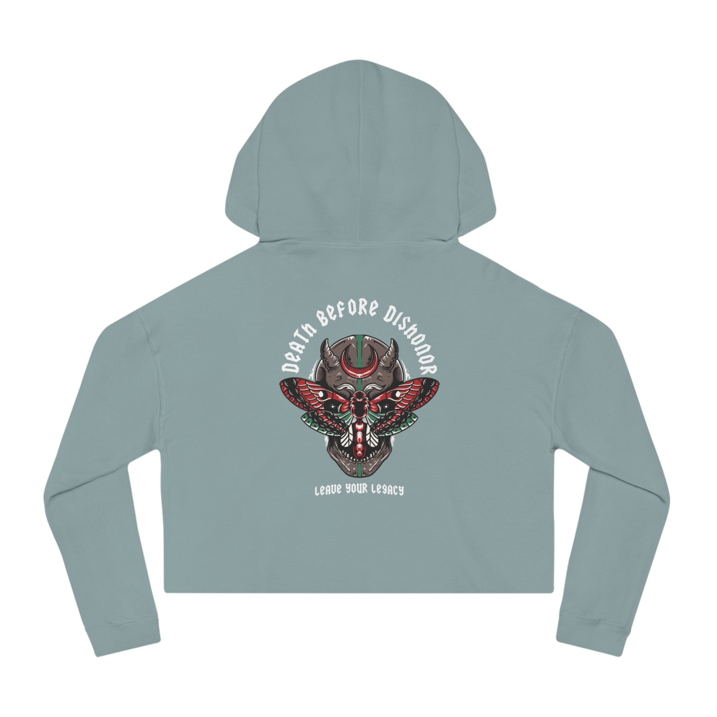 Women's 'Death Before Dishonor' Cropped Hoodie