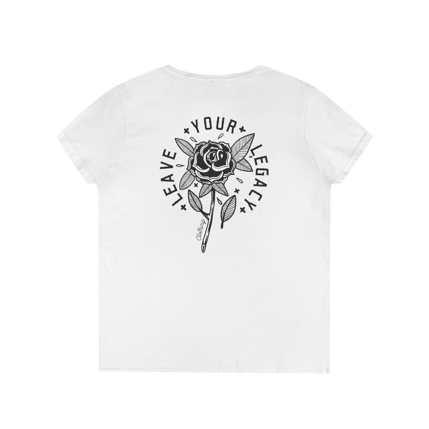 Women's 'Rose Stem' V-Neck T-Shirt