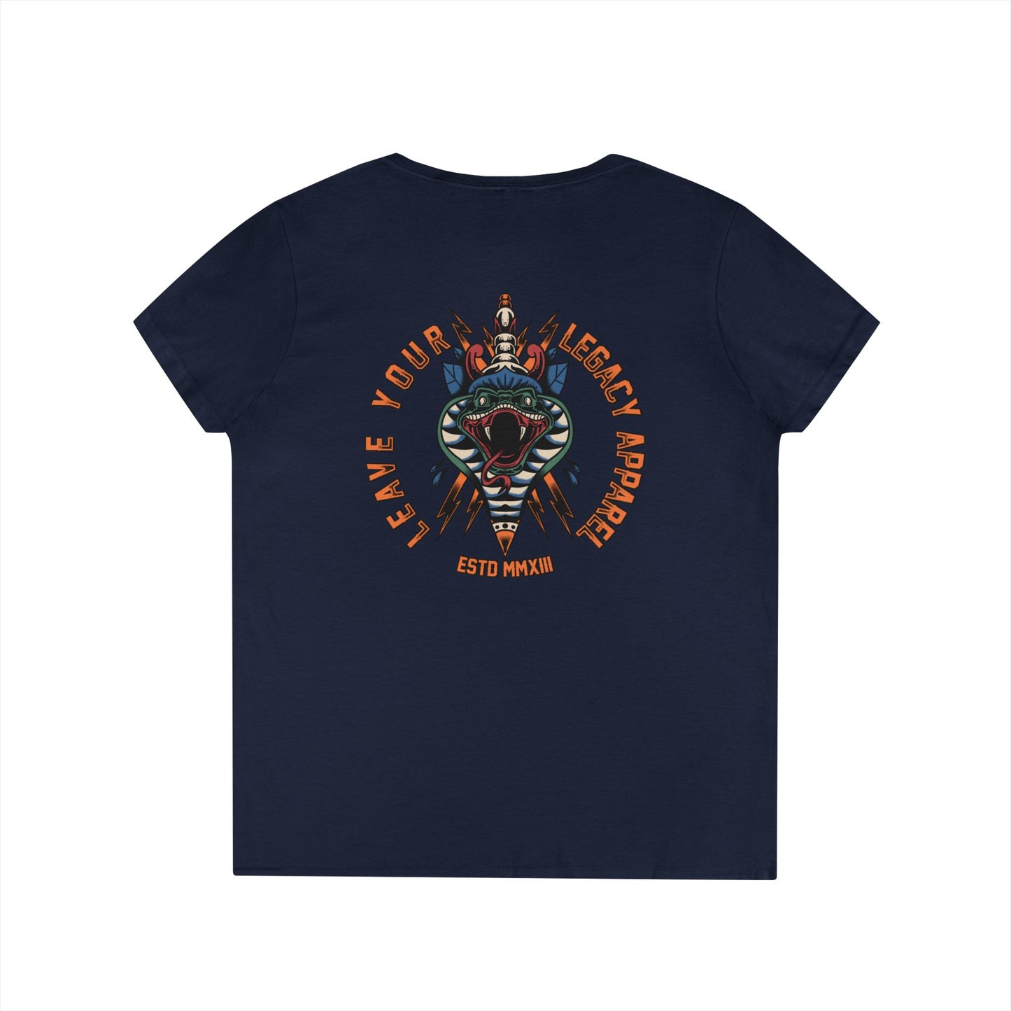 Women's 'Traditional Snake' V-Neck T-Shirt