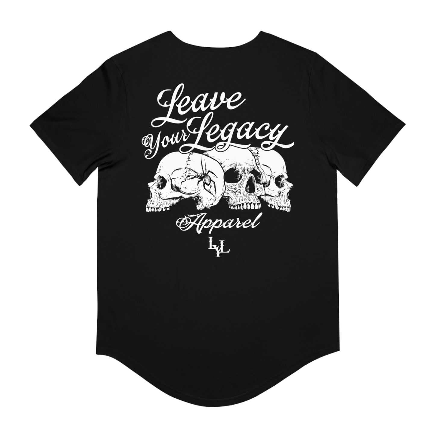 Men's 'Distorted Skull' Curved Hem Long Tee