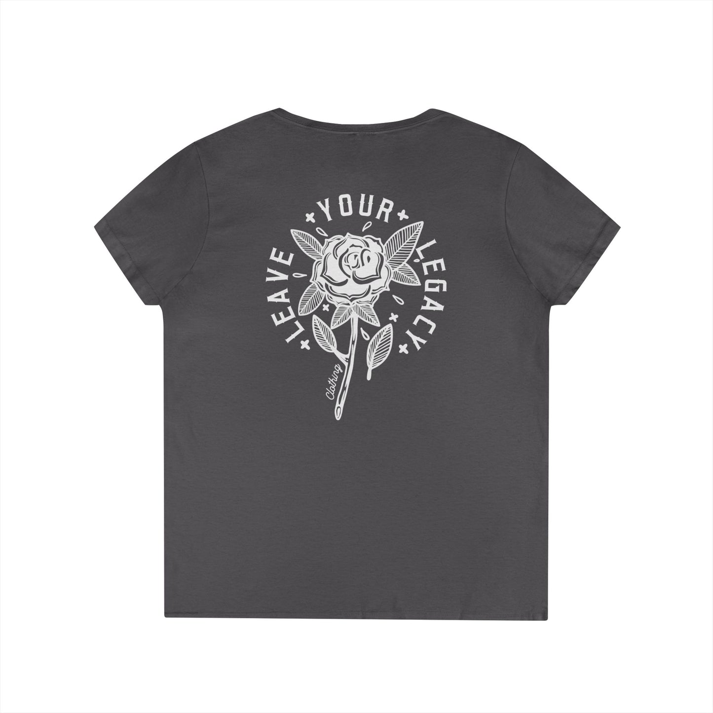 Women's 'Rose Stem' V-Neck T-Shirt