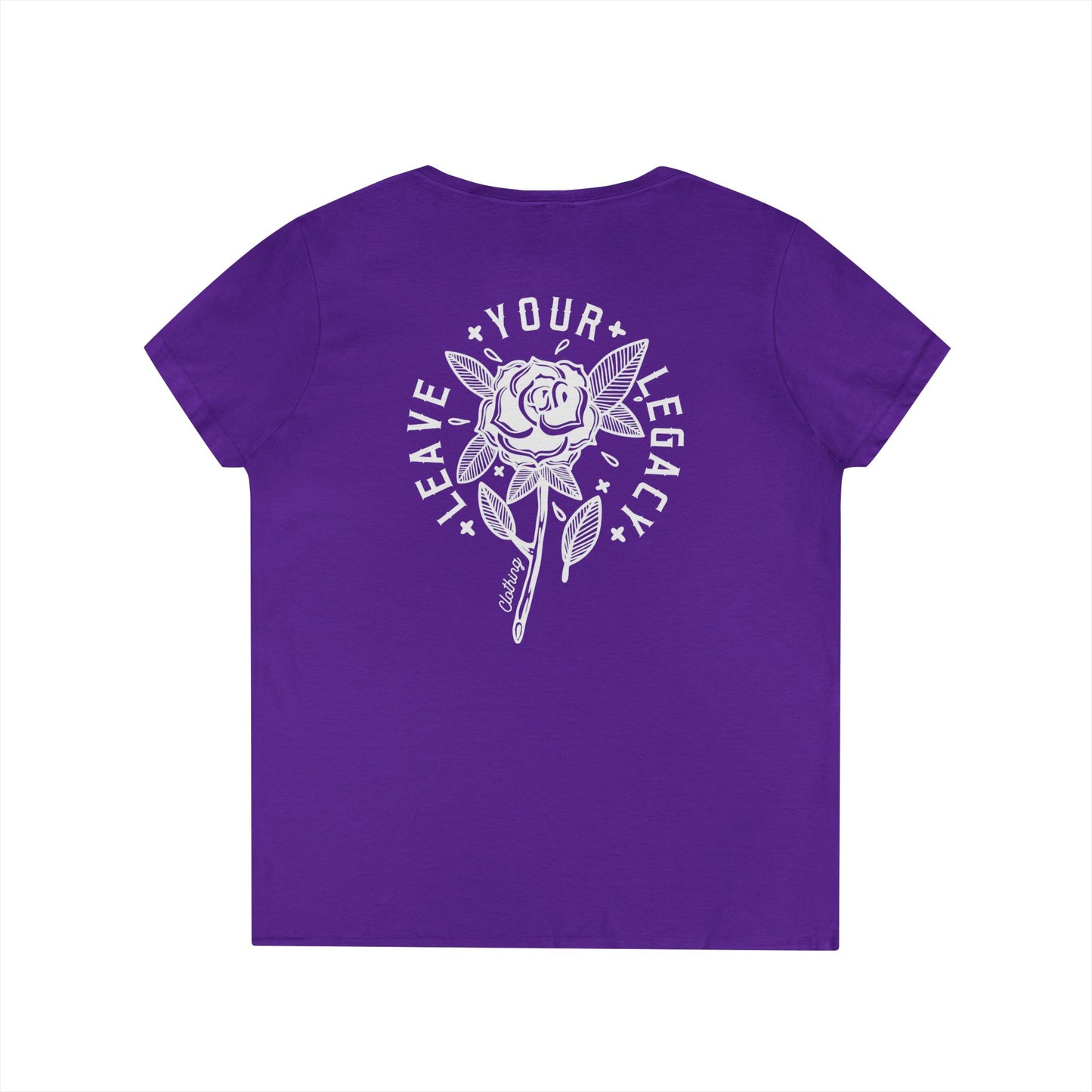 Women's 'Rose Stem' V-Neck T-Shirt