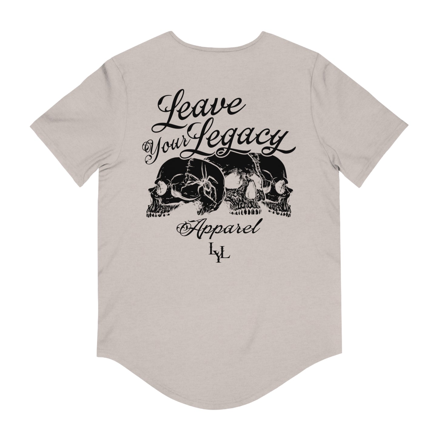 Men's 'Distorted Skull' Curved Hem Long Tee