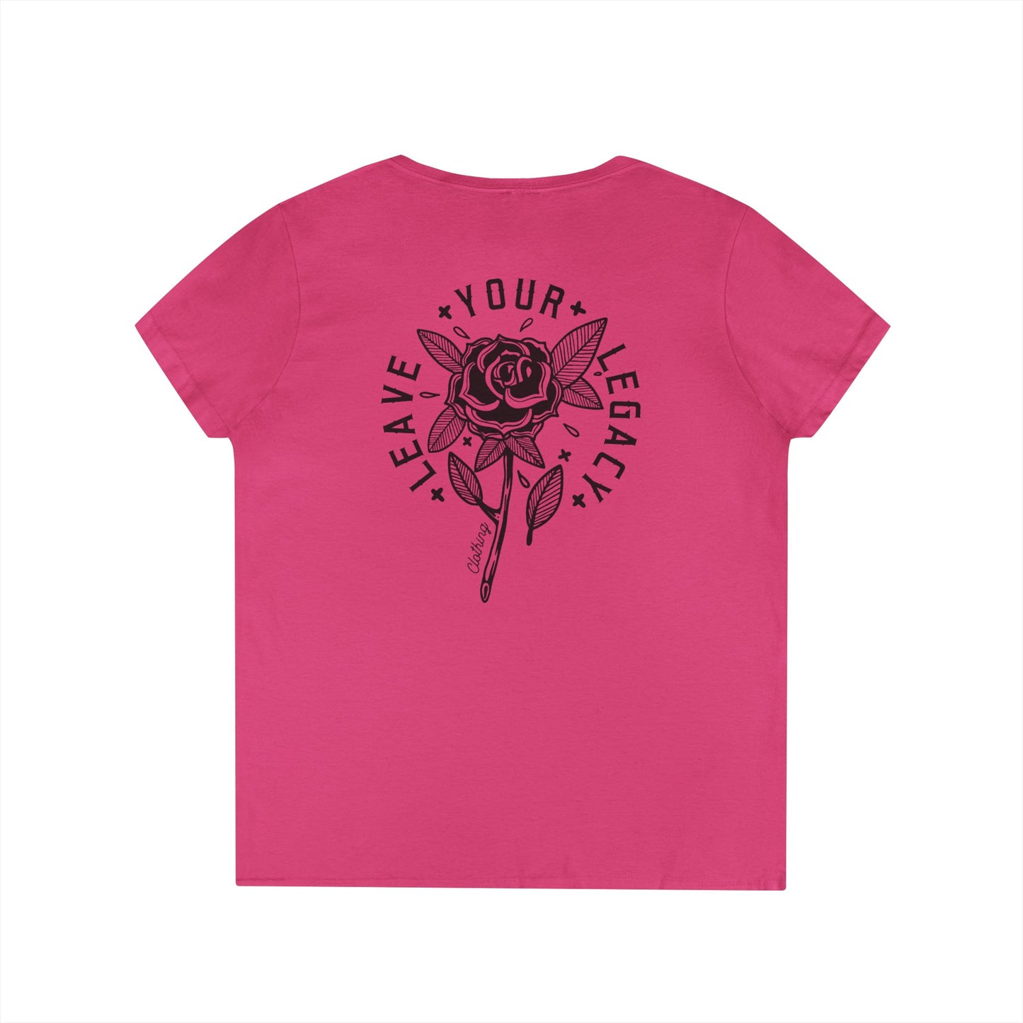 Women's 'Rose Stem' V-Neck T-Shirt