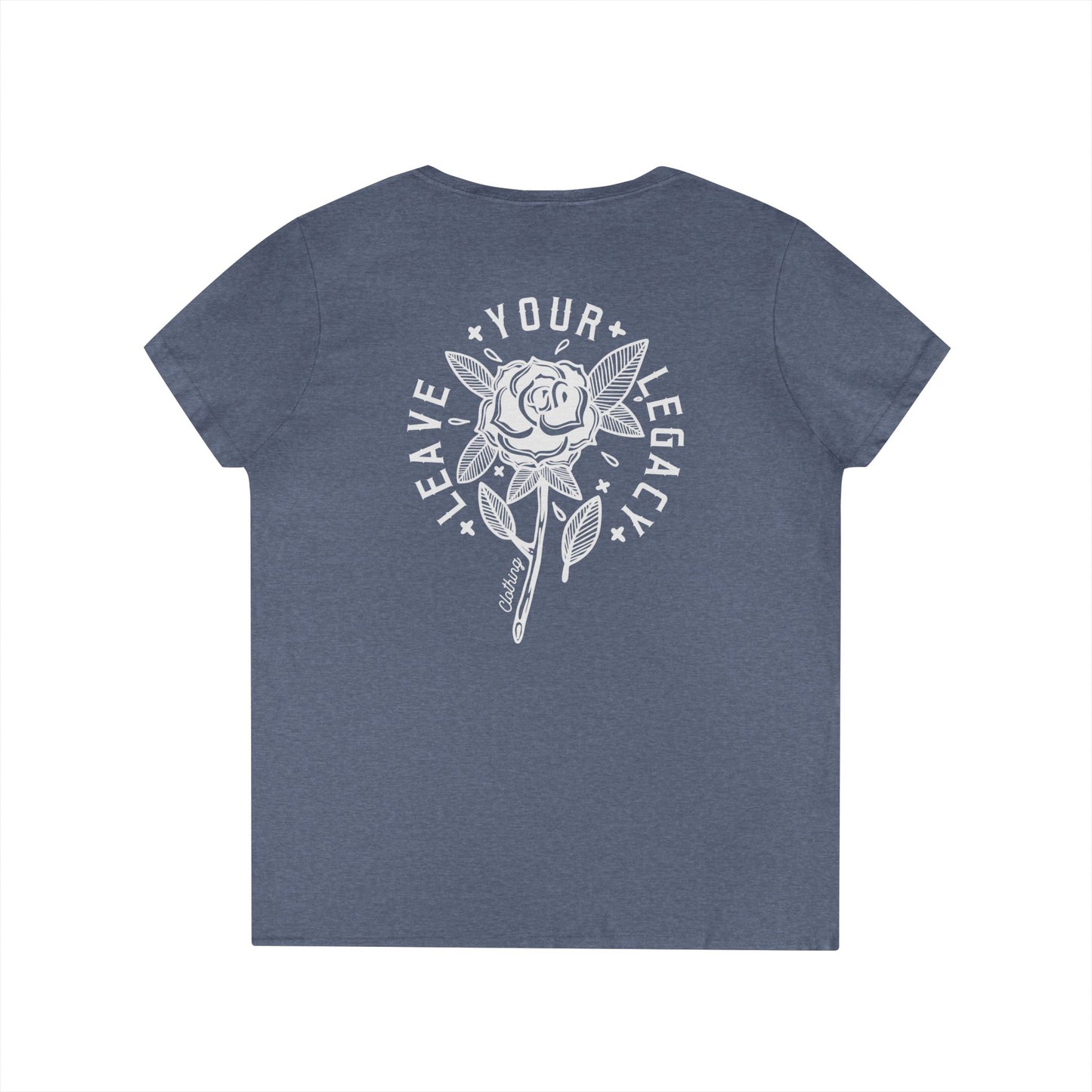 Women's 'Rose Stem' V-Neck T-Shirt
