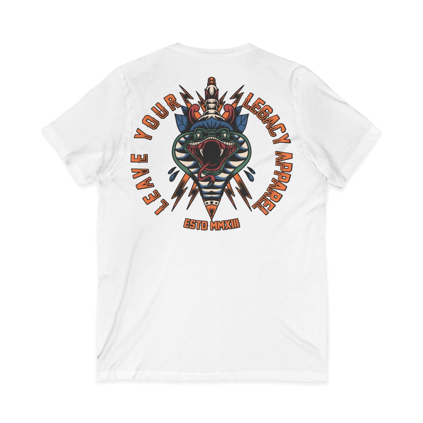 Men's 'Traditional Snake' V-Neck T-Shirt