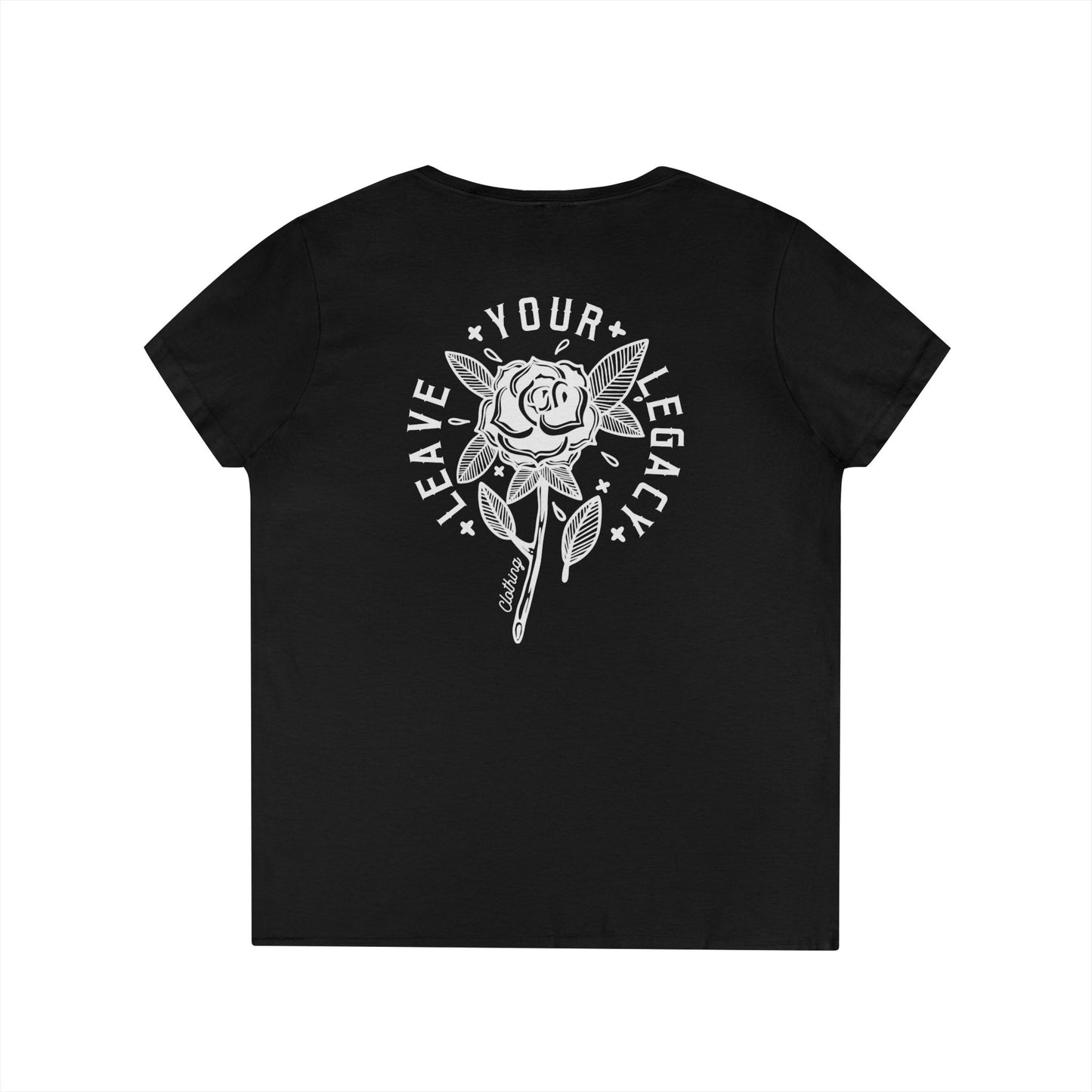 Women's 'Rose Stem' V-Neck T-Shirt
